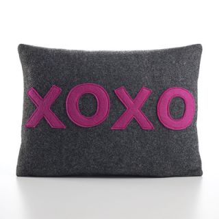 Alexandra Ferguson XOXO Decorative Pillow XOXO 1 XX Color Charcoal & Fuchs