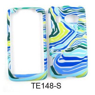 HTC Surround Blue/Green Zebra Print Snap On Cover, Hard Plastic Case, Face cover, Protector Cell Phones & Accessories