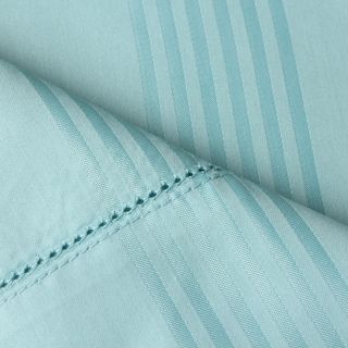 Elite Home Products, Inc Sedona Woven Stripe Cotton Rich 400 Thread Count 4 piece Sheet Sets Aqua Size Twin