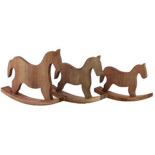 Decorative Wooden Rocking Horses (set Of 3)