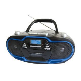 Supersonic Portable /CD Player with USB/AUX Inputs, Cassette Recorder & AM/FM Radio, Blue  Personal Cd Players   Players & Accessories
