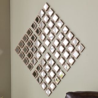 Upton Home Taza Mirrored Grid 4pc Wall Panel Set