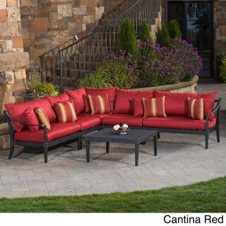 Rst Brands Astoria Aluminum 6 piece Outdoor Corner Sectional With Cushions Red Size 6 Piece Sets