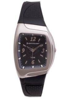 Dunlop SENS1  Watches,Womens Analog Rectangular with Black Rubber Strap, Casual Dunlop Quartz Watches