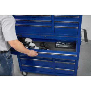 Homak Pro Series 41in. 11-Drawer Rolling Tool Cabinet — Blue, 42in.W x 18 1/8in.D x 38 3/4in.H, Model# BL04011410  Tool Chests