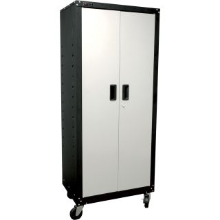Homak SE Series 2-Door Tall Mobile Cabinet — 26 3/4in.W x 18in.D x 64in.H, Model# GS00765021  Storage Cabinets