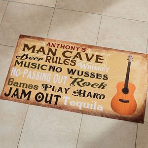 Large Personalized Doormats   Man Cave Rules
