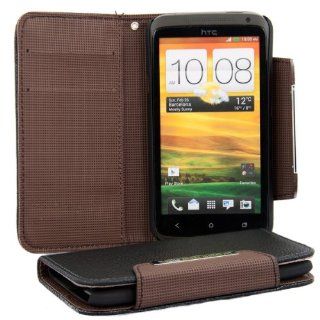 kwmobile Elegant and practical leather WALLET CASE with EC and business card pocket for HTC One X in Black Cell Phones & Accessories