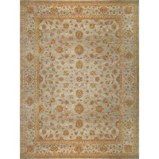 Hand knotted Ziegler Silver Vegetable Dyes Wool Rug (9 X 12)