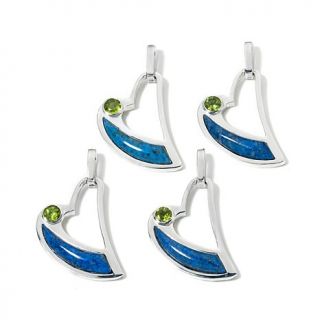 Jay King Lapis and Peridot Sterling Silver Pendant