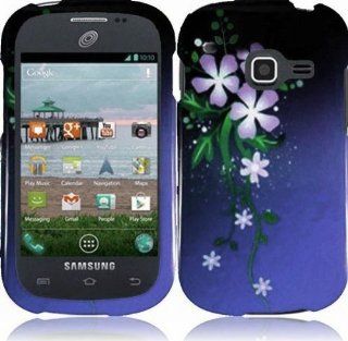 Samsung Galaxy Centura S738C (Straight Talk , Net10 , Tracfone) Phone Case Accessory Purple Moonlight Romantic Flowers Hard Snap On Cover with Free Gift Aplus Pouch Cell Phones & Accessories