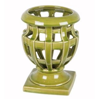 Privilege Pierced Green Ceramic Vase