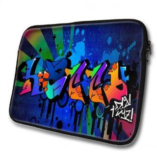 "Graffiti Names" designed for Hatty, Designer 14''   39x31cm, Black Waterproof Neoprene Zipped Laptop Sleeve / Case / Pouch. Cell Phones & Accessories