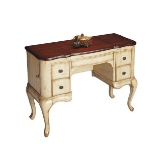 Traditional Cherry And Cream Vanity Dressing Table