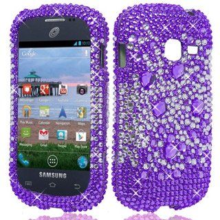 Purple Silver Hard Cover Case for Samsung Galaxy Centura SCH S738C Straight Talk TA 41 Cell Phones & Accessories
