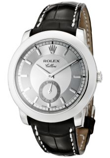 Rolex 5241 6 BLD  Watches,Mens Cellini Cellinium Mechanical Ice Blue/Silver Dial Black Genuine Crocodile, Luxury Rolex Mechanical Watches