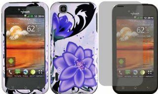 Violet Lily Hard Case Cover+LCD Screen Protector for T Mobile Mytouch LG Maxx Touch E739 Cell Phones & Accessories