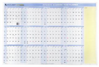 AT A GLANCE QuickNotes Recycled Yearly Erasable Wall Calendar, 24 Inch x 36 Inch, Blue/Yellow, 2012/2013 (PM50SB 28) 
