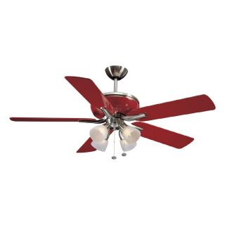 Harbor Breeze 52 Tiempo Brushed Nickel and Red Ceiling Fan, 4 Light