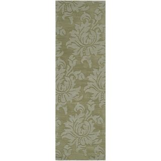 Hand Loomed Fremont Casual Solid Tone on tone Floral Wool Area Rug (26 X 8)