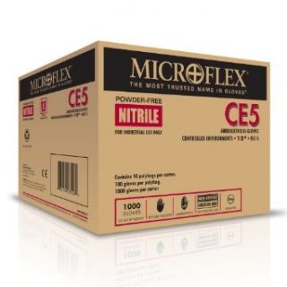 Microflex CE5 755 Nitrile Glove, Powder Free, Silicone Free, 11.4" Length, 3.9 Thick Industrial Disposable Gloves