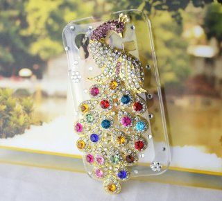 New Designer Colorful Peacock Fashionable Handmade Case Crystal Clear Cover for Samsung Galaxy Ace S5830 / S5830i Protect Skin Cell Phones & Accessories