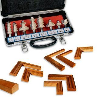 81 008pf 8 Pc Molding and Picture Frame Router Bit Set " Shank   Straight Router Bits  