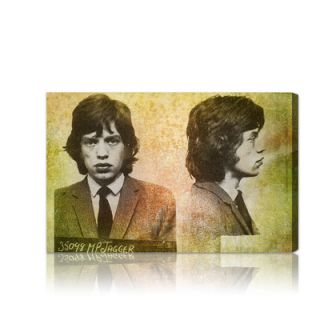 Oliver Gal Mick Jagger Mugshot Graphic Art on Canvas 10273 Size 15 x 10