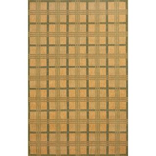 Checkered Natural/ Green Outdoor Rug (3 X 5)