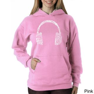 Los Angeles Pop Art Los Angeles Pop Art Womens Music Headphones Sweatshirt Pink Size XL (16)
