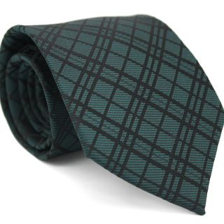 Ferrecci Slim Forest Green Gentlemans Necktie With Matching Handkerchief   Tie Set