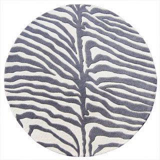 Alliyah Handmade Safari Grey Round New Zealand Blend Wool Rug (10x10 R)