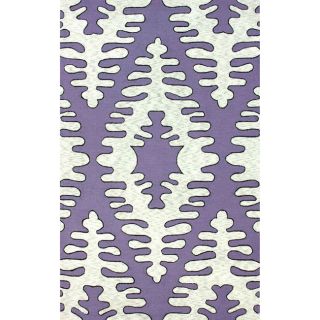 Nuloom Hand hooked Purple/ Grey Wool blend Rug (76 X 96)