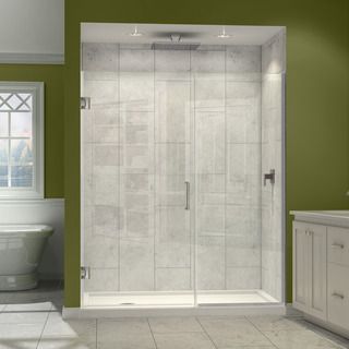 Dreamline Unidoor Plus 72 In. H X 47   48 In. W Frameless Hinged Shower Door, Clear Glass