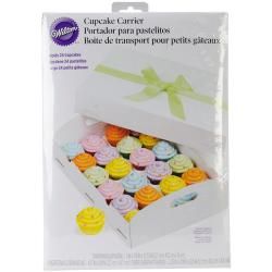 Cupcake Box Folding Tray   24 Cavity White 1/pkg