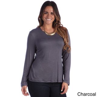 24/7 Comfort Apparel 24/7 Comfort Apparel Plus Size Womens Crew Neck Long Sleeve Top Other Size 2X (18W  20W)