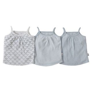 Burts Bees Baby Infant Toddler Girls 3 pack Camisole   Sky 2T