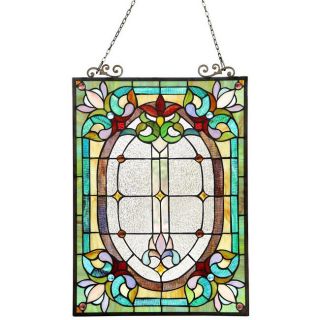 Tiffany Style Victorian Floral Window Panel