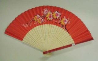 Silk Hand Fans #G765 (Red) Clothing