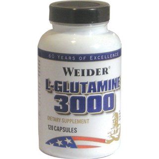 Weider  L glutamine 3000 750mg 120c,  Bottle (Pack of 2) Health & Personal Care