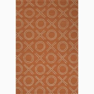 Hand made Orange/ Ivory Polypropylene Durable Rug (3.6x5.6)