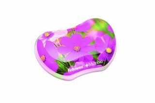 Fellowes Photo Gel Utility Wrist Rest with Microban Protection, Pink Flowers (9179201)  Computing Wrist Rests 