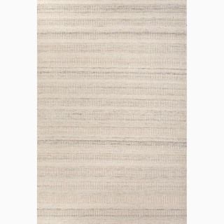 Hand made Ivory/ Gray Wool Textured Rug (2x3)