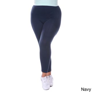 White Mark Universal Inc., White Mark Womens Plus Size Solid Daily Leggings Navy Size One Size Fits Most
