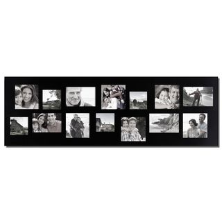 Adeco Adeco 14 opening Black Wood Wall Hanging Collage Photo Frame Black Size 4x6
