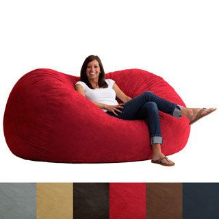 Comfort Research Fufsack Memory Foam Microfiber 6 foot Xl Bean Bag Chair Red Size Extra Large