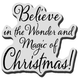 Stampendous Christmas Cling Rubber Stamp   Believe Christmas