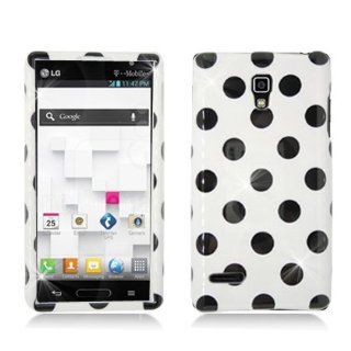 Aimo LGP769PCPD300 Trendy Polka Dot Hard Snap On Protective Case for Optimus L9   Retail Packaging   Black/White Cell Phones & Accessories