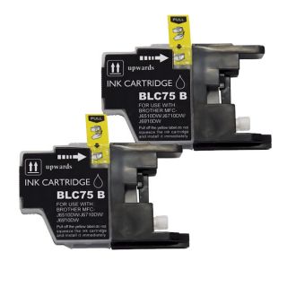 Brother Lc75 Black Compatible Ink Cartridge (remanufactured) (pack Of 2)