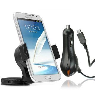 DuaFire Mini Vehicle Car Mount Phone Holder & Micro USB Charger for Samsung Galaxy Note 2 N7100 LTE N7105 Galaxy S3 S III I9300 SGH T999 SGH I747 S II I9100 Galaxy Note II 4G T889,Galaxy S 4G SGH T959V,Galaxy S Blaze 4G SGH T769,Google Nexus S SPH D720